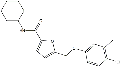 5-[(4-chloro-3-methylphenoxy)methyl]-N-cyclohexyl-2-furamide Struktur