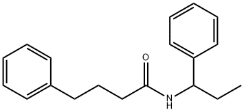 4-phenyl-N-(1-phenylpropyl)butanamide Struktur