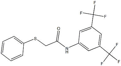 N-[3,5-bis(trifluoromethyl)phenyl]-2-(phenylsulfanyl)acetamide Struktur