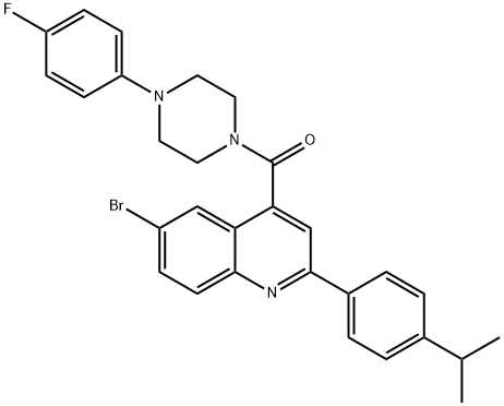 6-bromo-4-{[4-(4-fluorophenyl)-1-piperazinyl]carbonyl}-2-(4-isopropylphenyl)quinoline Struktur