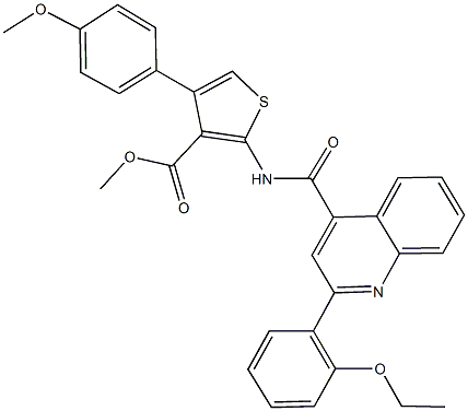 methyl 2-({[2-(2-ethoxyphenyl)-4-quinolinyl]carbonyl}amino)-4-(4-methoxyphenyl)-3-thiophenecarboxylate Struktur