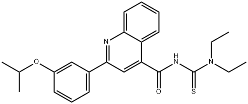 N,N-diethyl-N'-{[2-(3-isopropoxyphenyl)-4-quinolinyl]carbonyl}thiourea Struktur