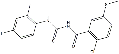 N-[2-chloro-5-(methylsulfanyl)benzoyl]-N'-(4-iodo-2-methylphenyl)thiourea Struktur