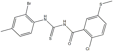 N-(2-bromo-4-methylphenyl)-N'-[2-chloro-5-(methylsulfanyl)benzoyl]thiourea Struktur