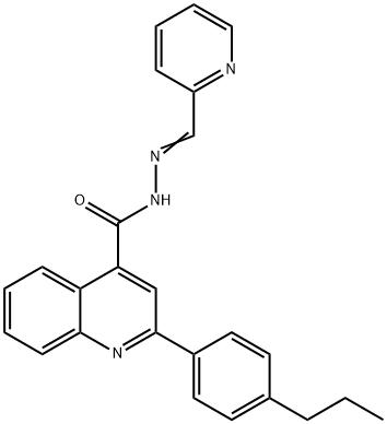 2-(4-propylphenyl)-N'-(2-pyridinylmethylene)-4-quinolinecarbohydrazide Struktur