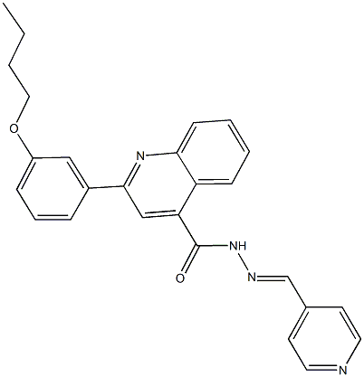 2-(3-butoxyphenyl)-N'-(4-pyridinylmethylene)-4-quinolinecarbohydrazide Struktur