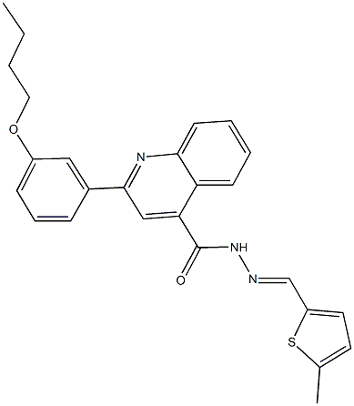 2-(3-butoxyphenyl)-N'-[(5-methyl-2-thienyl)methylene]-4-quinolinecarbohydrazide Struktur