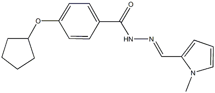 4-(cyclopentyloxy)-N'-[(1-methyl-1H-pyrrol-2-yl)methylene]benzohydrazide Struktur