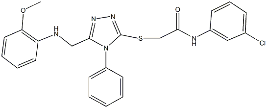 N-(3-chlorophenyl)-2-({5-[(2-methoxyanilino)methyl]-4-phenyl-4H-1,2,4-triazol-3-yl}sulfanyl)acetamide Struktur