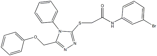 N-(3-bromophenyl)-2-{[5-(phenoxymethyl)-4-phenyl-4H-1,2,4-triazol-3-yl]sulfanyl}acetamide Struktur