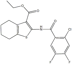 ethyl 2-[(2-chloro-4,5-difluorobenzoyl)amino]-4,5,6,7-tetrahydro-1-benzothiophene-3-carboxylate Struktur