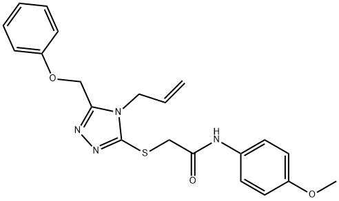 2-{[4-allyl-5-(phenoxymethyl)-4H-1,2,4-triazol-3-yl]sulfanyl}-N-(4-methoxyphenyl)acetamide Struktur