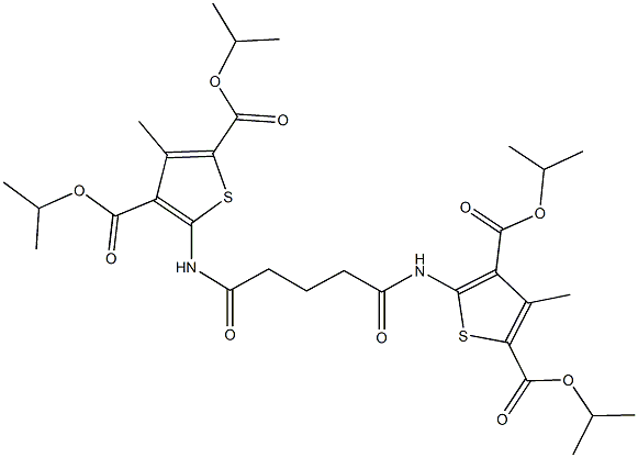 diisopropyl 5-[(5-{[3,5-bis(isopropoxycarbonyl)-4-methyl-2-thienyl]amino}-5-oxopentanoyl)amino]-3-methyl-2,4-thiophenedicarboxylate Struktur