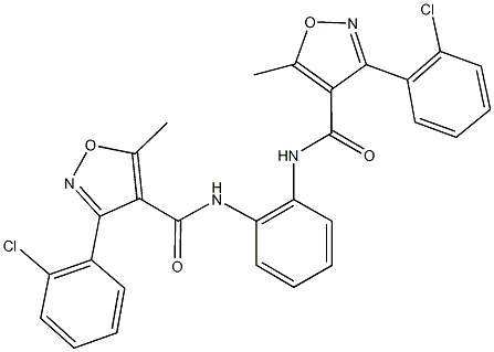 3-(2-chlorophenyl)-N-[2-({[3-(2-chlorophenyl)-5-methyl-4-isoxazolyl]carbonyl}amino)phenyl]-5-methyl-4-isoxazolecarboxamide Struktur