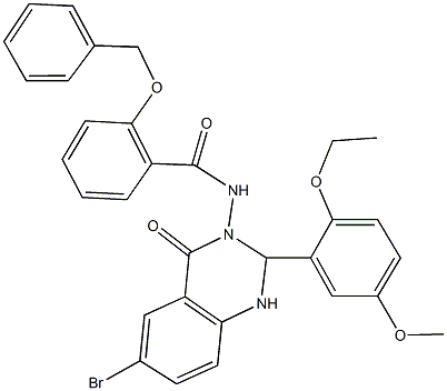 2-(benzyloxy)-N-(6-bromo-2-(2-ethoxy-5-methoxyphenyl)-4-oxo-1,4-dihydro-3(2H)-quinazolinyl)benzamide Struktur