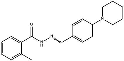 2-methyl-N'-{1-[4-(1-piperidinyl)phenyl]ethylidene}benzohydrazide Struktur