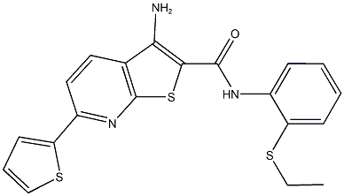 3-amino-N-[2-(ethylsulfanyl)phenyl]-6-(2-thienyl)thieno[2,3-b]pyridine-2-carboxamide Struktur