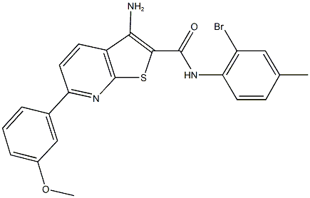 3-amino-N-(2-bromo-4-methylphenyl)-6-(3-methoxyphenyl)thieno[2,3-b]pyridine-2-carboxamide Struktur