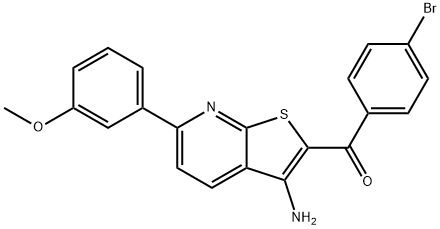 [3-amino-6-(3-methoxyphenyl)thieno[2,3-b]pyridin-2-yl](4-bromophenyl)methanone Struktur