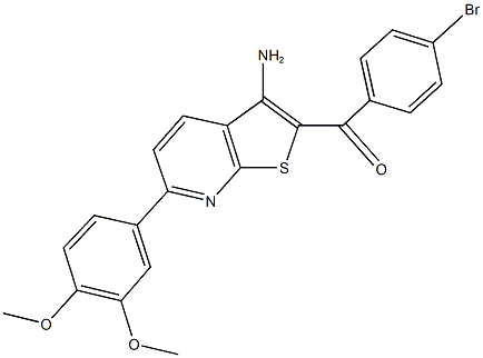 [3-amino-6-(3,4-dimethoxyphenyl)thieno[2,3-b]pyridin-2-yl](4-bromophenyl)methanone Struktur