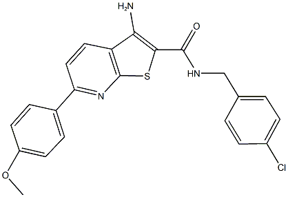 3-amino-N-(4-chlorobenzyl)-6-(4-methoxyphenyl)thieno[2,3-b]pyridine-2-carboxamide Struktur