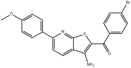 [3-amino-6-(4-methoxyphenyl)thieno[2,3-b]pyridin-2-yl](4-bromophenyl)methanone Struktur