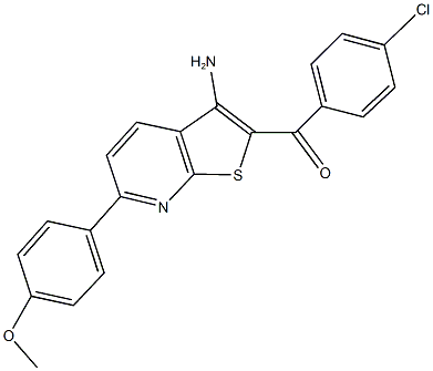 [3-amino-6-(4-methoxyphenyl)thieno[2,3-b]pyridin-2-yl](4-chlorophenyl)methanone Struktur