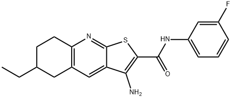 3-amino-6-ethyl-N-(3-fluorophenyl)-5,6,7,8-tetrahydrothieno[2,3-b]quinoline-2-carboxamide Struktur