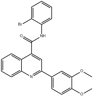 N-(2-bromophenyl)-2-(3,4-dimethoxyphenyl)-4-quinolinecarboxamide Struktur