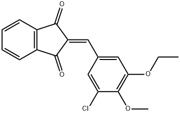 2-(3-chloro-5-ethoxy-4-methoxybenzylidene)-1H-indene-1,3(2H)-dione Struktur