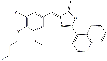 4-(4-butoxy-3-chloro-5-methoxybenzylidene)-2-(1-naphthyl)-1,3-oxazol-5(4H)-one Struktur