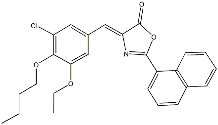 4-(4-butoxy-3-chloro-5-ethoxybenzylidene)-2-(1-naphthyl)-1,3-oxazol-5(4H)-one Struktur