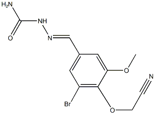 {4-[2-(aminocarbonyl)carbohydrazonoyl]-2-bromo-6-methoxyphenoxy}acetonitrile Struktur