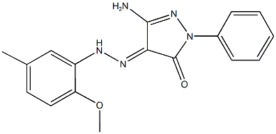 3-amino-1-phenyl-1H-pyrazole-4,5-dione 4-[(2-methoxy-5-methylphenyl)hydrazone] Struktur