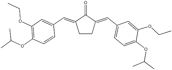 2,5-bis(3-ethoxy-4-isopropoxybenzylidene)cyclopentanone Struktur