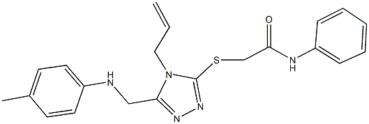 2-{[4-allyl-5-(4-toluidinomethyl)-4H-1,2,4-triazol-3-yl]sulfanyl}-N-phenylacetamide Struktur