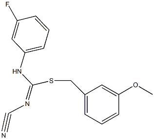 3-methoxybenzyl N'-cyano-N-(3-fluorophenyl)imidothiocarbamate Struktur