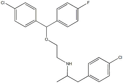 N-{2-[(4-chlorophenyl)(4-fluorophenyl)methoxy]ethyl}-N-[2-(4-chlorophenyl)-1-methylethyl]amine Struktur