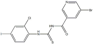 N-[(5-bromopyridin-3-yl)carbonyl]-N'-(2-chloro-4-iodophenyl)thiourea Struktur