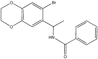 N-[1-(7-bromo-2,3-dihydro-1,4-benzodioxin-6-yl)ethyl]benzamide Struktur