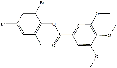 2,4-dibromo-6-methylphenyl 3,4,5-trimethoxybenzoate Struktur