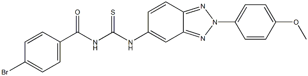 N-(4-bromobenzoyl)-N'-[2-(4-methoxyphenyl)-2H-1,2,3-benzotriazol-5-yl]thiourea Struktur