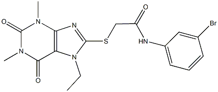 N-(3-bromophenyl)-2-[(7-ethyl-1,3-dimethyl-2,6-dioxo-2,3,6,7-tetrahydro-1H-purin-8-yl)sulfanyl]acetamide Struktur