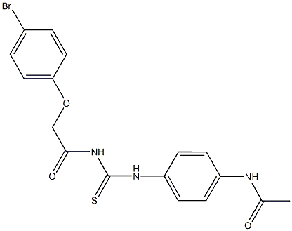 N-{4-[({[(4-bromophenoxy)acetyl]amino}carbothioyl)amino]phenyl}acetamide Struktur