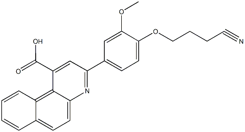 3-[4-(3-cyanopropoxy)-3-methoxyphenyl]benzo[f]quinoline-1-carboxylic acid Struktur