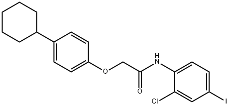 N-(2-chloro-4-iodophenyl)-2-(4-cyclohexylphenoxy)acetamide Struktur