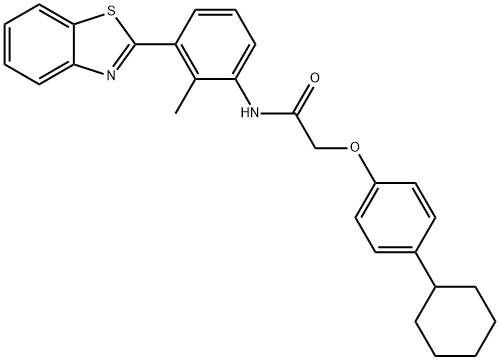 N-[3-(1,3-benzothiazol-2-yl)-2-methylphenyl]-2-(4-cyclohexylphenoxy)acetamide Struktur