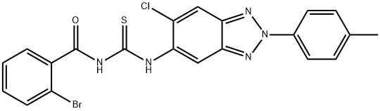 N-(2-bromobenzoyl)-N'-[6-chloro-2-(4-methylphenyl)-2H-1,2,3-benzotriazol-5-yl]thiourea Struktur