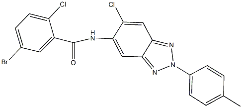 5-bromo-2-chloro-N-[6-chloro-2-(4-methylphenyl)-2H-1,2,3-benzotriazol-5-yl]benzamide Struktur