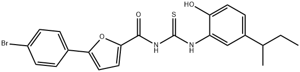 N-[5-(4-bromophenyl)-2-furoyl]-N'-(5-sec-butyl-2-hydroxyphenyl)thiourea Struktur